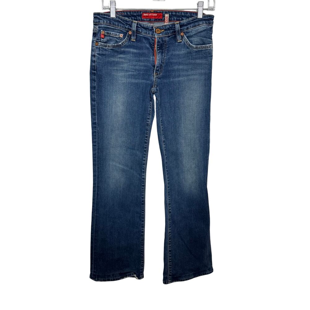 Big‎ Star Bootcut Jeans Women’s 29R Blue Mid Rise Stretch Denim USA Made